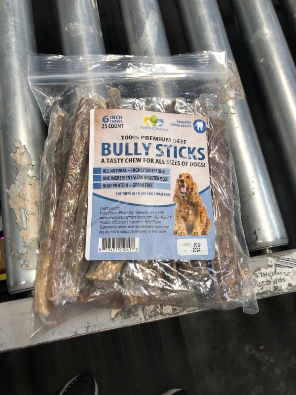 Photo 2 of ***(EXP: AUG 2024 )NONREFUNDABLE***
Pet’s Choice Naturals Premium Bully Sticks, Cow Pizzle Chew Treat for Dogs, 6" 25 ct