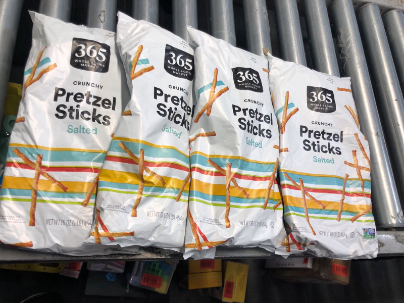 Photo 1 of ***(EXP: 08/15/24)NONREFUNDABLE***4-PACK BUNDLE**
365 by Whole Foods Market, Crunchy Pretzel Sticks, 16 Ounce