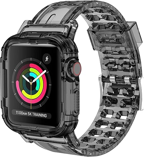 Photo 1 of **2-PACK BUNDLE**
Compatible for Apple Watch Band 45mm 44mm 42mm with Bumper Case - Sports Men Women Bands for iWatch Series 6 5 4 3 2 1 SE, TPU Rugged Sports Band with Full Protection Case