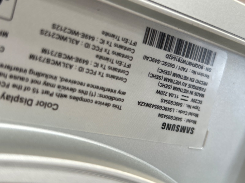 Photo 5 of *** PARTS ONLY , SCREEN PICTURE IS FAINT ****SAMSUNG 49" Odyssey OLED G9 (G95SC) Series Curved Smart Gaming Monitor, 240Hz, 0.03ms, G-Sync Compatible, Dual QHD, Neo Quantum Processor Pro, LS49CG954SNXZA, 2023 49-inch G9 240Hz, 0.3ms GTG DP + Cloud Gaming 