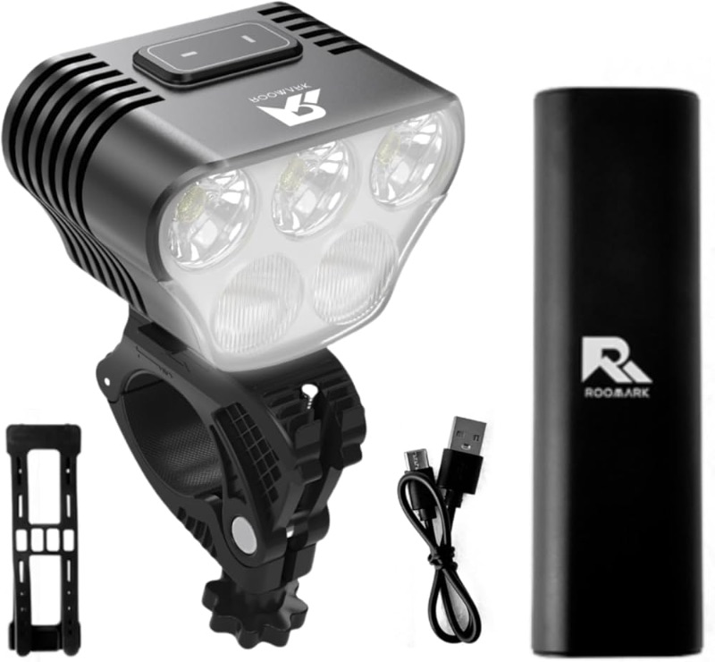 Photo 1 of **MISSING BATTERY**Bike Light for Night Riding, Super Bright Road Mountain Bicycle Lights 360°Rotatable Bike Headlight w/Type C & USB Charge-Discharge Battery