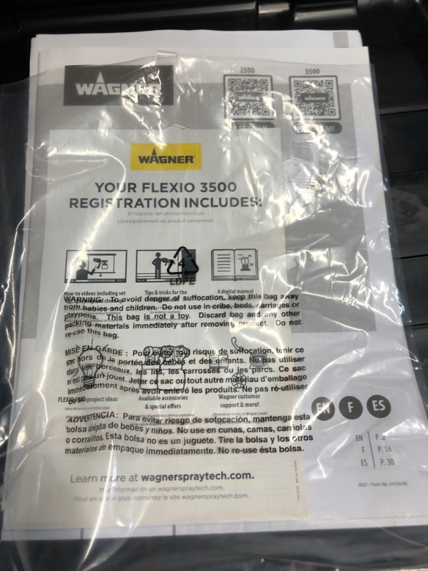 Photo 2 of ***USED FOR PARTS ONLY NON-REFUNDABLE**Wagner Flexio 3500 Corded Electric Handheld HVLP Paint Sprayer (Compatible with Stains)
