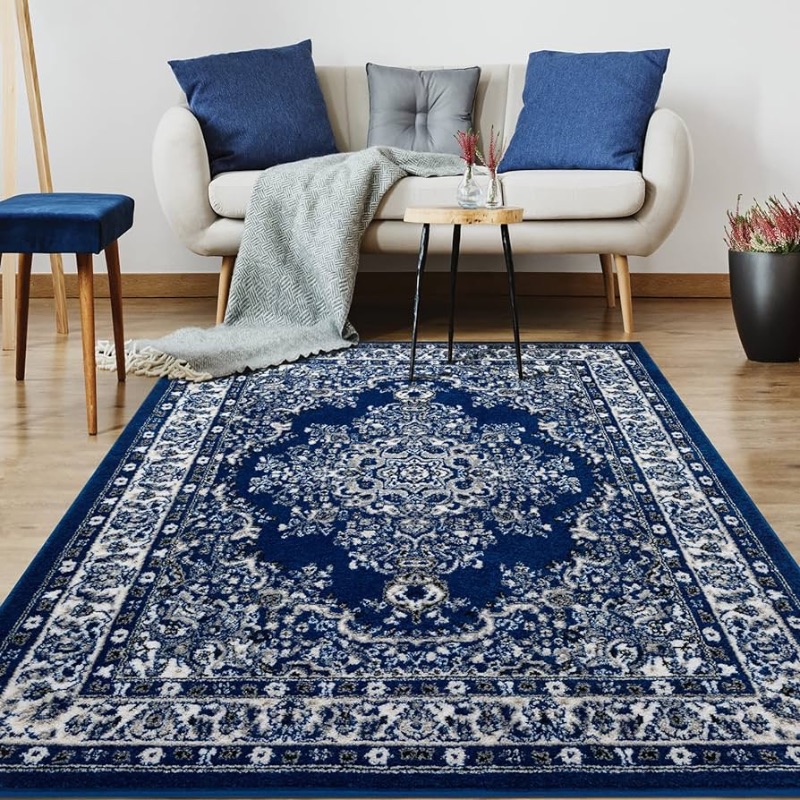 Photo 1 of ***USED - DIRTY - NO PACKAGING***
Antep Rugs Oriental 8x10 Traditional Medallion Indoor Area Rug Siesta (Navy Blue, 7'10" x 10')