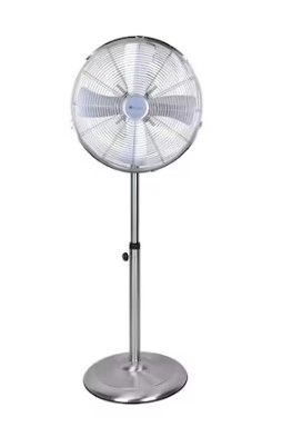 Photo 1 of ***PARTS ONLY***NON REFUNDABLE***Utilitech 16-in 120-Volt 3-Speed Indoor Nickel Brushed Oscillating Pedestal Fan
