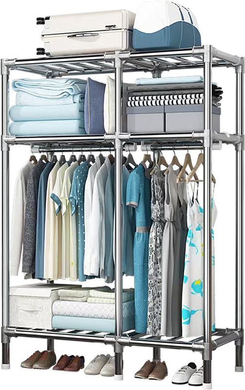 Photo 1 of ***STOCK PHOTO REFERENCE ONLY***
Portable Closet, Metal Wardrobe Closet for Hanging Clothes, Freestanding Garment Rack, Large Capacity Clothes Storage Organizer with 2 Hanging Rods, Storage Shelves (43.3 x 17.7 x 67 Inches)