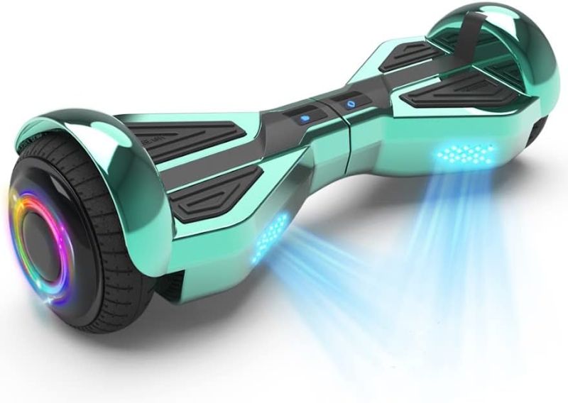 Photo 1 of ***STOCK PHOTO REFERENCE ONLY***
Hoverboard with Bluetooth Speaker, LBW19 Chrome Color Self Balancing Scooters with Science Fiction Design and 6.5 inch LED Wheels