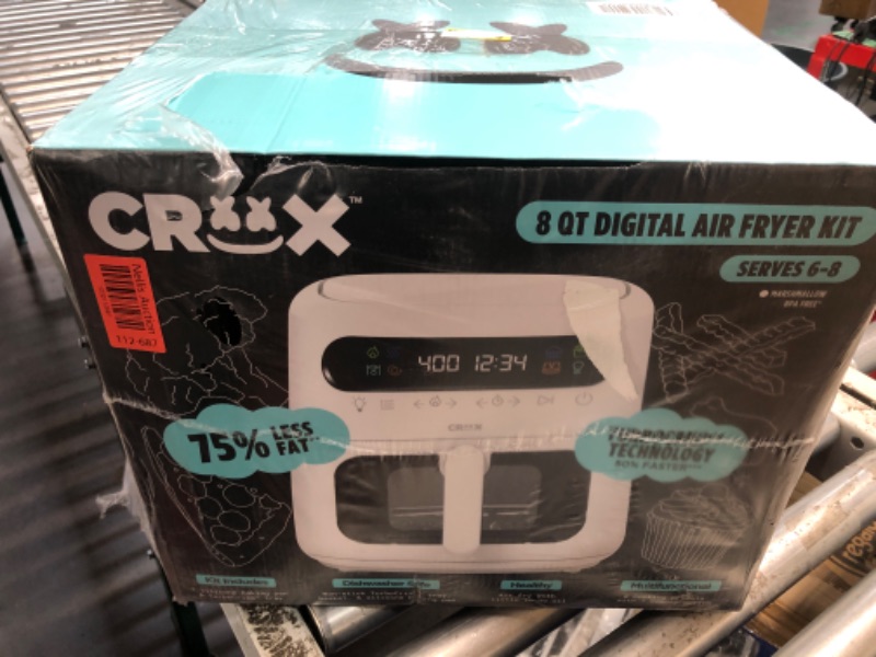 Photo 2 of ***FACTORY SEALED***
CRUX x Marshmello 3.0 QT Digital Air Fryer with TurboCrisp Technology, Touch Screen Temperature Control, Timer and Auto Shut-off, Fully Programmable, Silicone Cupcake Molds Included,