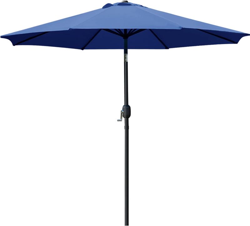 Photo 1 of (READ FULL POST) Sunnyglade 9' Patio Umbrella Outdoor Table Umbrella with 8 Sturdy Ribs (Navy Blue)
