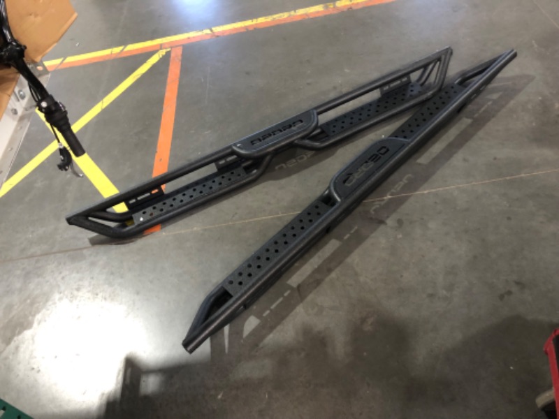 Photo 5 of ***USED - NO PACKAGING - MISSING PARTS - SEE COMMENTS***
OEDRO Running Boards with Two Stairs Design All-Steel Build, Bolt-on Side Steps Compatible with 2018-2024 Jeep Wrangler JL 4 Door, Black Powder Coated Nerf Bar