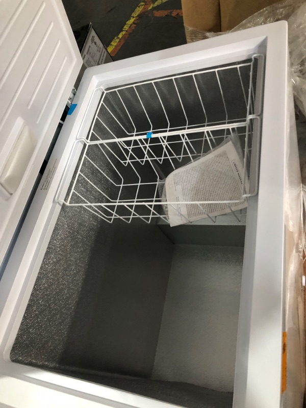 Photo 1 of ***USED - MAJOR DAMAGE - NO PACKAGING - SEE COMMENTS***
6.9 cu. ft. Manual Defrost Chest Freezer with LED Light Type in White Garage Ready
