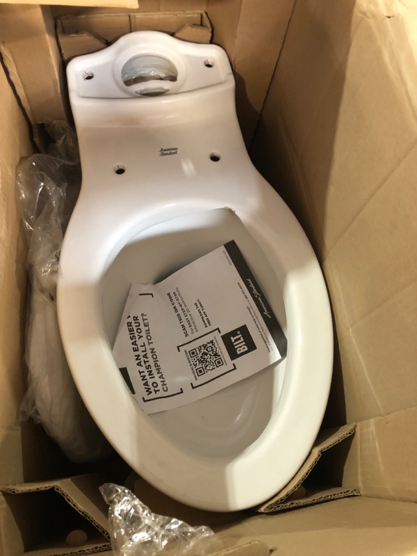 Photo 4 of ***USED - TANK BROKEN - SEE COMMENTS***
American Standard Champion Two-Piece 1.28 GPF Single Flush Elongated Chair Height Toilet with Slow-Close Seat in White