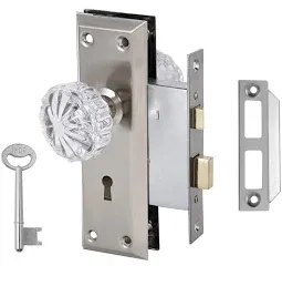 Photo 1 of **NONREFUNDABLE**FOR PARTS OR REPAIR**SEE NOTES**
Mortise Lock Set for Interior Door,Antique Door Knobs with Lock and Skeleton Key, Crystal Glass Door Knob Replacement, Brushed Satin Nickel Finish
