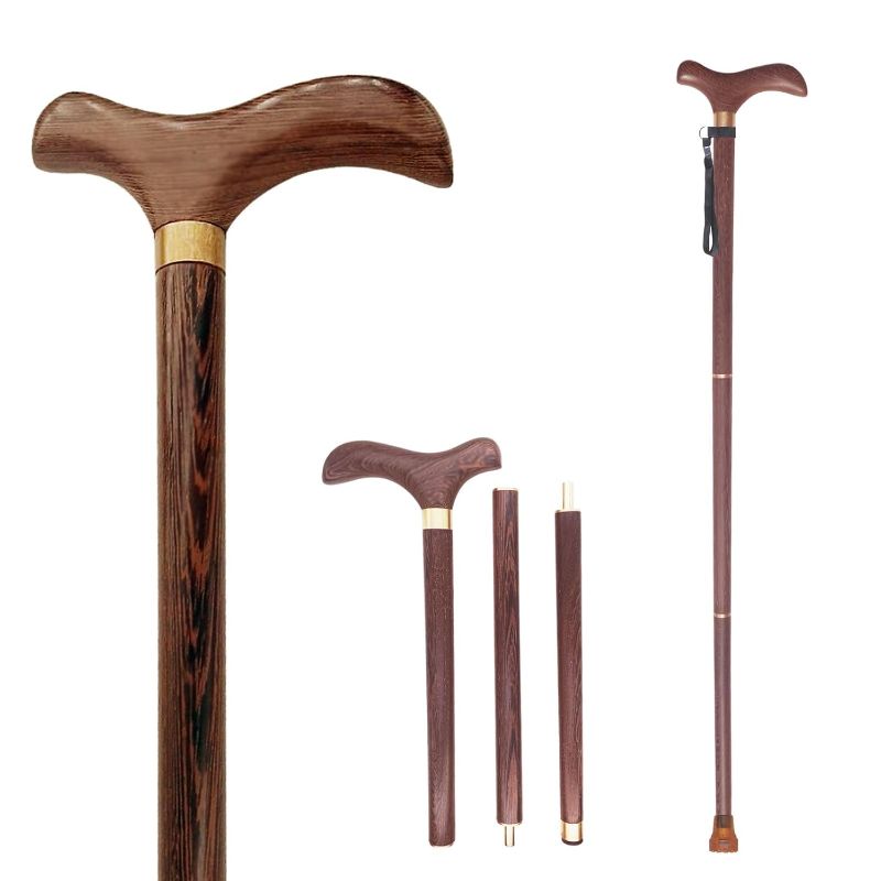 Photo 1 of 
wooden cane,walking cane,Ergonomic walking stick for seniors, stylish yet sturdy, foldable travel cane. (36.4 inches)