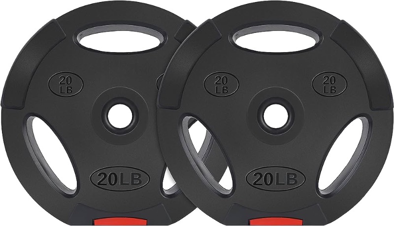 Photo 1 of (1 20lb & 1 5lb)   Signature Fitness Vinyl Standard  Plate Weight Plate for Strength Training and Weightlifting, 