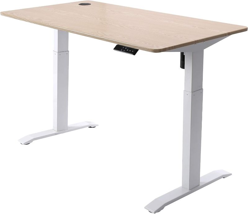 Photo 1 of ***STOCK PHOTO FOR REFERENCE ONLY - ACTUAL ITEM MAY DIFFER - SEE COMMENTS***
Electric Height Adjustable Standing Desk, Electric Standing Workstation, Sit Stand Desk Home Office Desk,Gaming Desk, Motorized Desk Whole-Piece Desk Board White/Brown