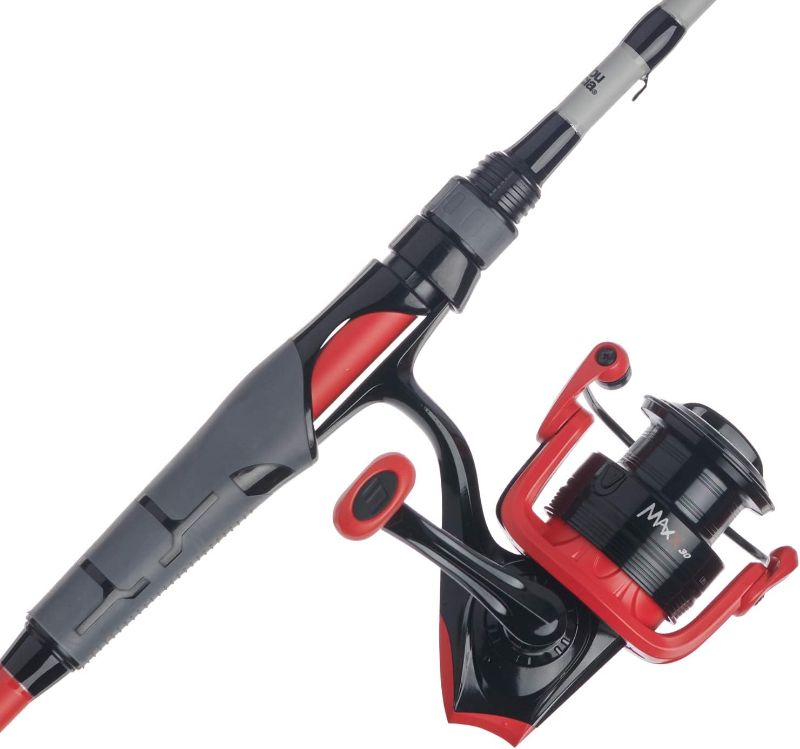 Photo 1 of ** REEL ONLY** Abu Garcia Max X Spinng Reel and Fishing Rod Combo with Berkley PowerBait Swim Shad Soft Bait Clam, Red, 6'6" - Medium - 1pc