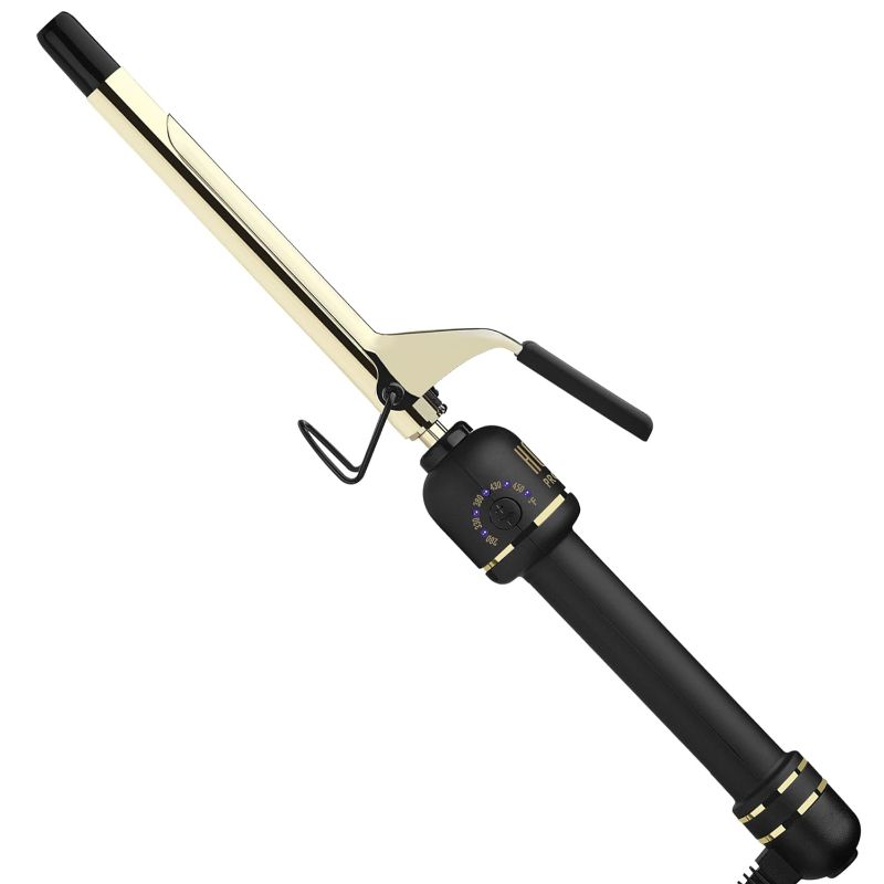 Photo 1 of ***USED - LIKELY MISSING PARTS - UNABLE TO VERIFY FUNCTIONALITY***
HOT TOOLS New and Improved 24K Gold Professional 3/8" Extended Barrel Curling Iron with Clamp for Tight Curls | 24K Gold Technology for Long-Lasting Results & Longer Barrel for Easy Stylin