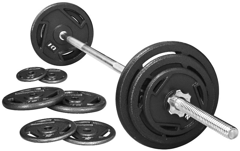 Photo 1 of ***USED - LIKELY MISSING PARTS - UNABLE TO VERIFY FUNCTIONALITY***
Signature Fitness Cast Iron Standard Weight Plates Including 5FT Standard Barbell with Star Locks, 45-Pound Set (35 Pounds Plates + 10 Pounds Barbell), Multiple Packages, Style #3