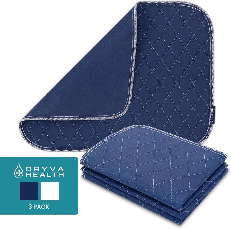 Photo 1 of 
Washable Underpads - 18" x 24" (3 Pack) - Navy - Hides Stains, Waterproof and Reusable Bed Pads for Incontinence, Potty Training, Periods, Postpartum, Pet Pee Pads (Oeko-TEX Certified)
