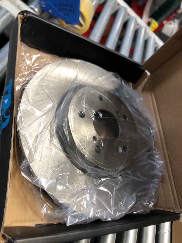 Photo 2 of  TRQ Front Performance Brake Rotor Drilled Slotted 1PC BATCH CODE 232781 VENDOR V0365