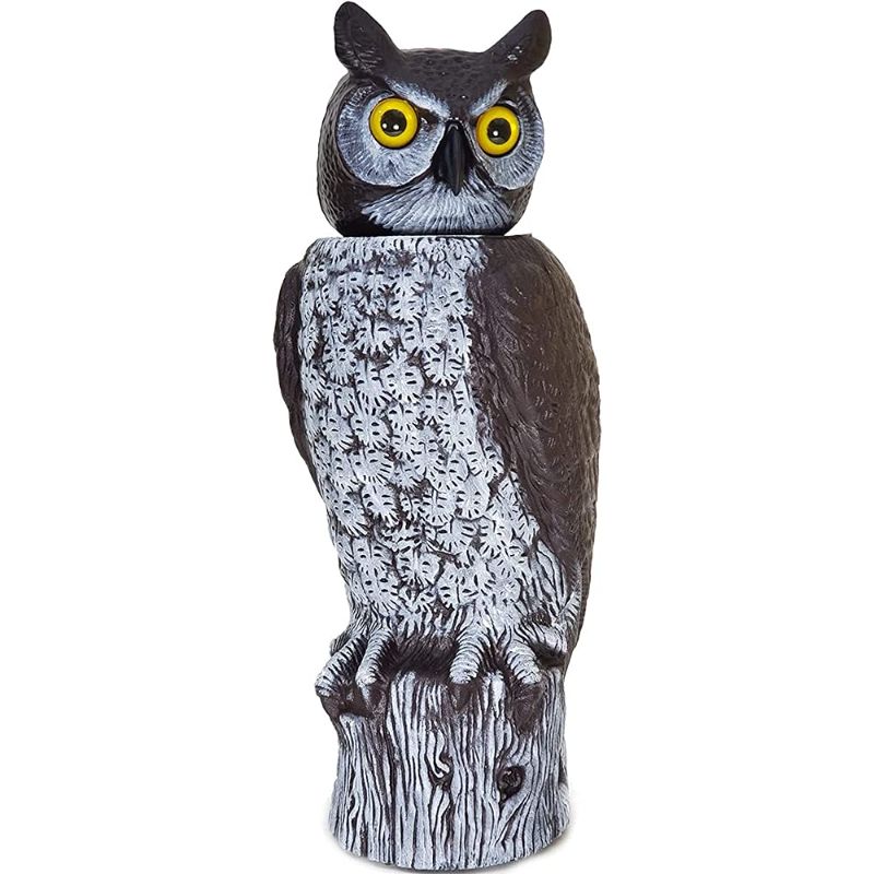 Photo 1 of **BENT**
Dalen Rotating Head Fake Owl Decoy to Scare Birds Away from Gardens, Rooftops, and Patios - Scarecrow Provides Chemical-Free Pest Control - Safe and Humane, 18" 360º Rotating Head