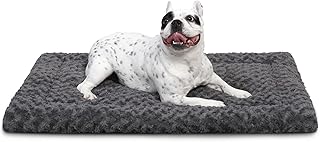 Photo 1 of (READ FULL POST) Washable Dog Bed Mat Reversible Dog Crate Pad Soft Fluffy Pet Kennel Beds Dog Sleeping Mattress for Large Jumbo Medium Small Dogs, 29 x 18 Inch, Gray