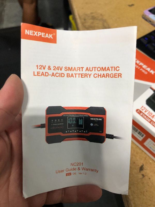 Photo 4 of ****NON FUNCITONAL//SOLD AS PARTS ALL SALES FINAL**** 
NEXPEAK 10-Amp Car Battery Charger, 12V and 24V Smart Fully Automatic Maintainer Trickle Charger w/Temperature Compensation for Truck Motorcycle Lawn Mower Boat Marine Lead Acid Batteries 10Amp