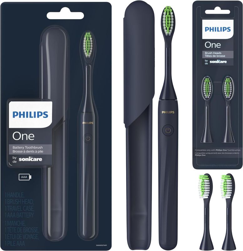 Photo 1 of *** MISSING PARTS***
Philips One by Sonicare Battery Toothbrush, Brush Head Bundle, Midnight Blue, BD1002/AZ