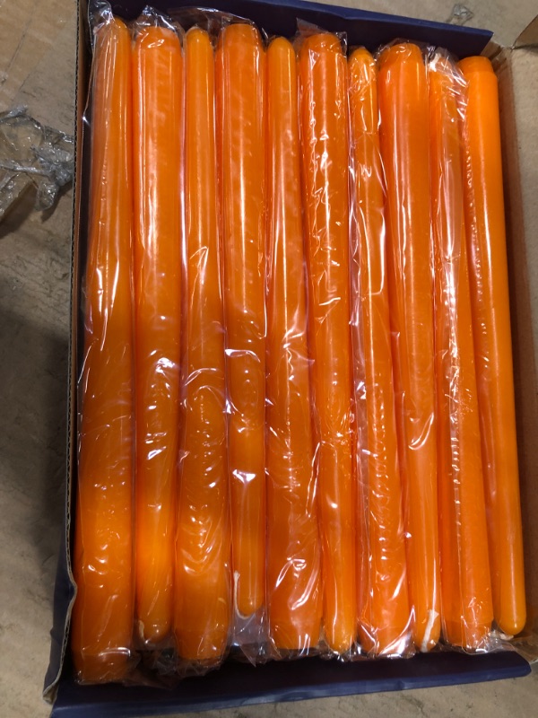 Photo 3 of 'light Online Elegant Unscented Orange Taper Premium Quality Candles Hand-Dipped, Dripless and Smokeless - Individually Wrapped