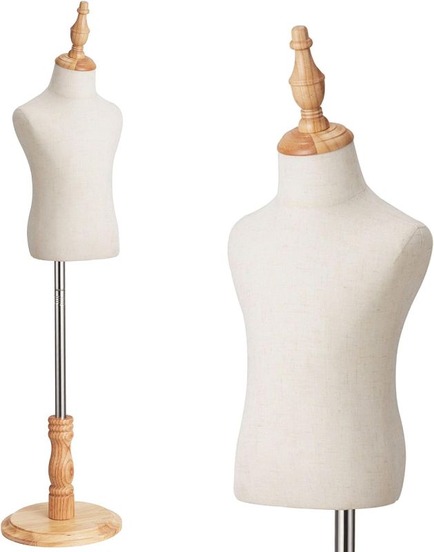 Photo 1 of *** MISSING PARTS TO MAKE IT FUNCTIONAL***
Kid Dress Form Adjustable Child Mannequin Body with Wood Base Toddler Clothes Mannequin Pinnable Dress Form for Apparel Scarf Window Shop Display, 2-3 Years Old