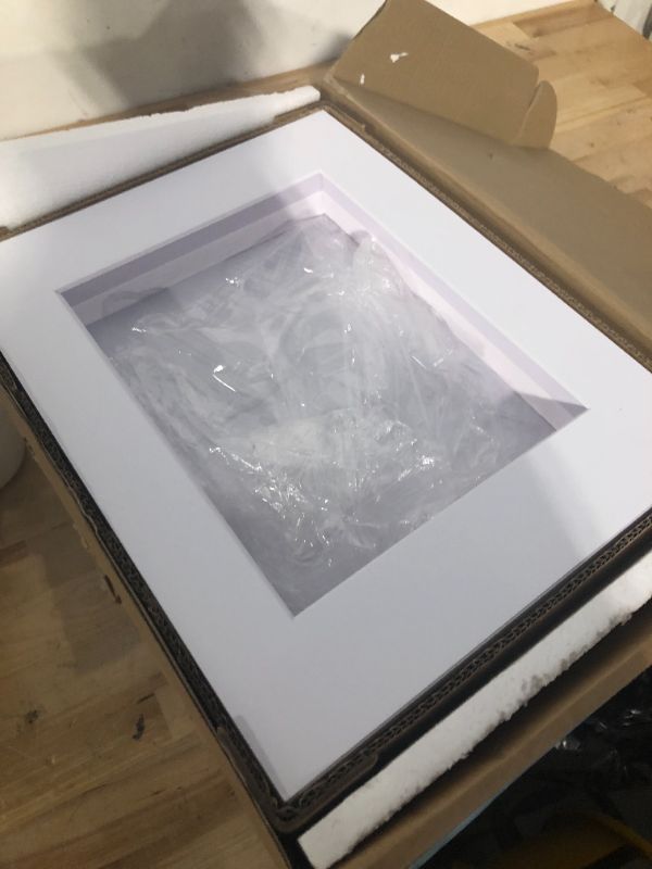 Photo 5 of Acid Free 25 Pack 11x14 Pre-Cut Mat Board Show Kit for 8x10 Photos, Prints or Artworks, 25 Core Bevel Cut Matts and 25 Backing Boards and 25 Crystal Plastic Bags, White