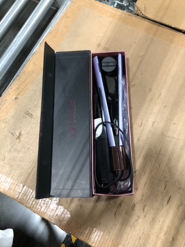 Photo 2 of *****NON FUNCTIONAL//ALL SALES FINAL***** 
IG INGLAM 1" Round Flat Iron for Hair, Infrared Hair Iron 2 in 1, Hair Straightener Curler Negative Ions, Gifts for friends/Mom/Wife, Titanium Ceramic Tourmaline, Dual Voltage 110-240V, Rose Gold Professional+