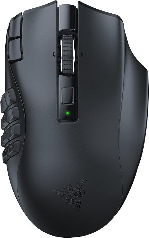 Photo 1 of Razer Naga V2 HyperSpeed Wireless MMO Gaming Mouse: 19 Programmable Buttons - HyperScroll Technology - Focus Pro 30K Optical Sensor - Mechanical Mouse Switches Gen-2 - Up to 400 Hr Battery Life
