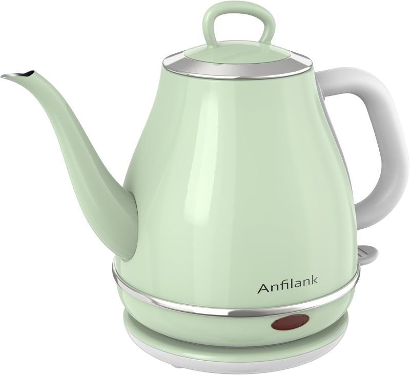 Photo 1 of Electric Gooseneck Kettle, 1L 1500W Fast Boil, 100% Stainless Steel BPA Free Pour-Over Coffee & Tea Kettle, Water Boiler with Auto Shut & Boil-Dry Protection, Green
