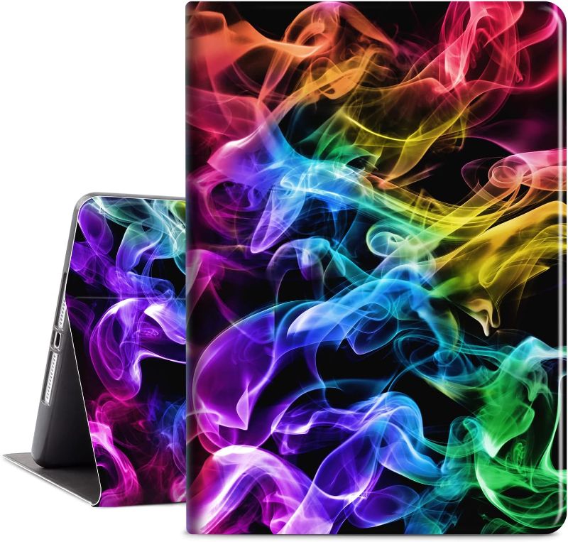 Photo 1 of Vimorco Slim Case for ipad 5th/6th Generation 9.7 inch 2017/2018, ipad air 1/2 Case, Shockproof PU Leather Adjustable Stand Cover for Apple ipad 5th/6th Gen, Abstract Smoke
