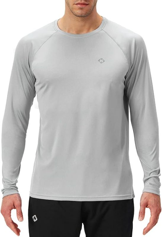 Photo 1 of NAVISKIN Men's Rash Guard Shirts Swim Shirts UPF 50+ UV Sun Protection Long Sleeve Shirts Lightweight Quick Dry (XXL)
