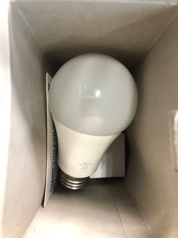 Photo 1 of Feit Electric LED Motion Sensor Light Bulb, A19 60W Equivalent, 5CCT, Non-Dimmable, E26 Medium Base, 90 CRI, 800 Lumens, Standard Light Bulb with Switch on Bulb, 15-Year Lifetime, OM60/5CCTCA/MM/LEDI White 60W - Motion Non-Dimmable