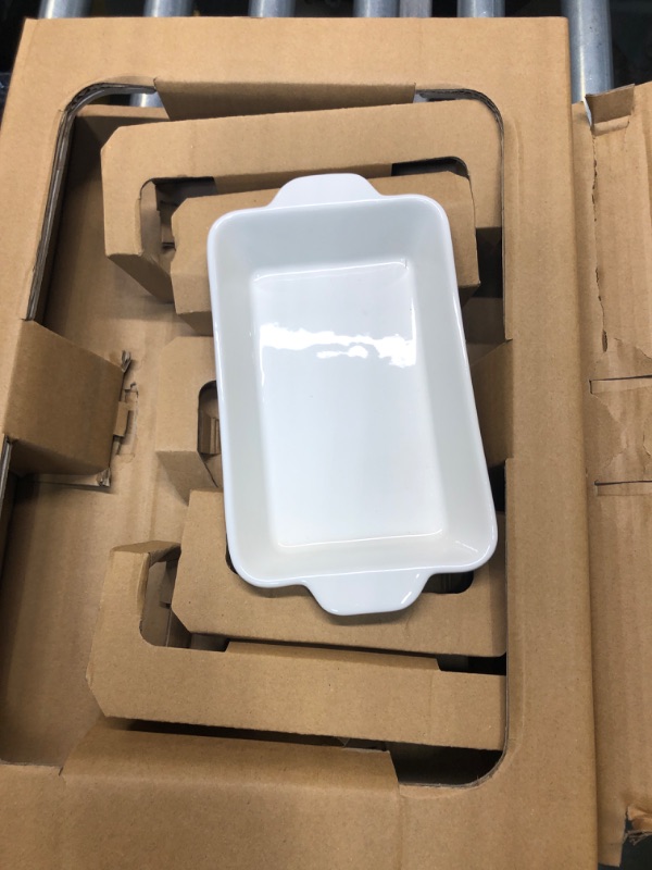 Photo 3 of **READ NOTES BEFORE PURCHASING ITEM** 
DOWAN Casserole Dishes for Oven, Ceramic Baking Dishes for Oven Set of 3, Lasagna Pan Deep, Baking Pan Set Rectangular Casserole Dish Set with Handles for Baking, White (15.6''/12.2''/8.9'')