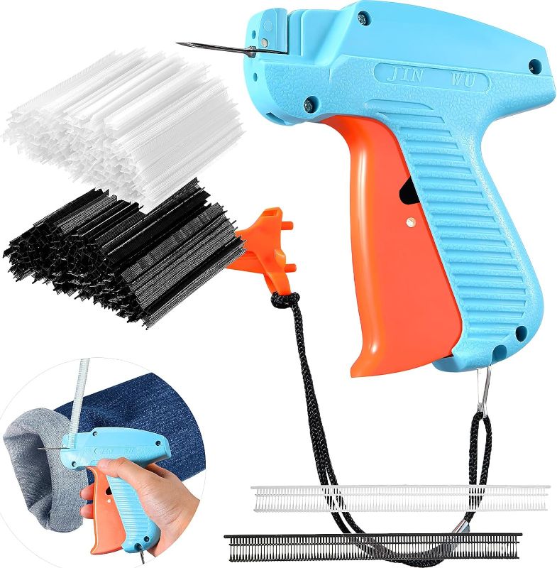 Photo 1 of 2001 Pieces Clothes Tagging Gun, Standard Retail Price Tag Attacher Gun Kit with 2000pcs Bars Fasteners Clothes Garment Tag Attachment for Shops Retailers Warehouse Sale (Blue, Orange)
