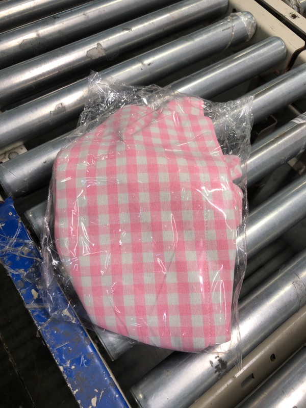 Photo 1 of 1 Piece Easter Bunny Basket Bags for Boys Girls with Cute Rabbit Ears Plaid Bucket Storage Gifts for Easter Egg Hunts Decorations Candy Gifts Storage (Pink)