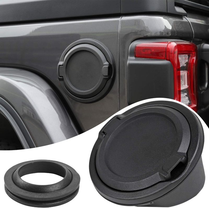 Photo 1 of **** ****CAP COVER ONLY//SOLD AS IS ALL SALES FINAL**** **** 
Gas Cap Cover, Fuel Tank Door Compatible with 2018-2024 Jeep Wrangler JL JLU 4xe 2/4 Door, ABS + Aluminum Alloy Construction, Exterior Accessories, Black
