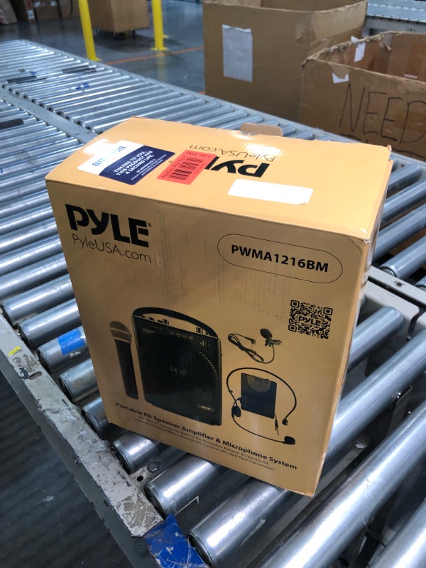 Photo 1 of ***USED** Pyle Portable Outdoor PA Speaker Amplifier System & Microphone Set with Bluetooth Wireless Streaming, Rechargeable Battery - Works with Mobile Phone, Tablet, PC, Laptop, MP3 Player - PWMA1216BM, BLACK