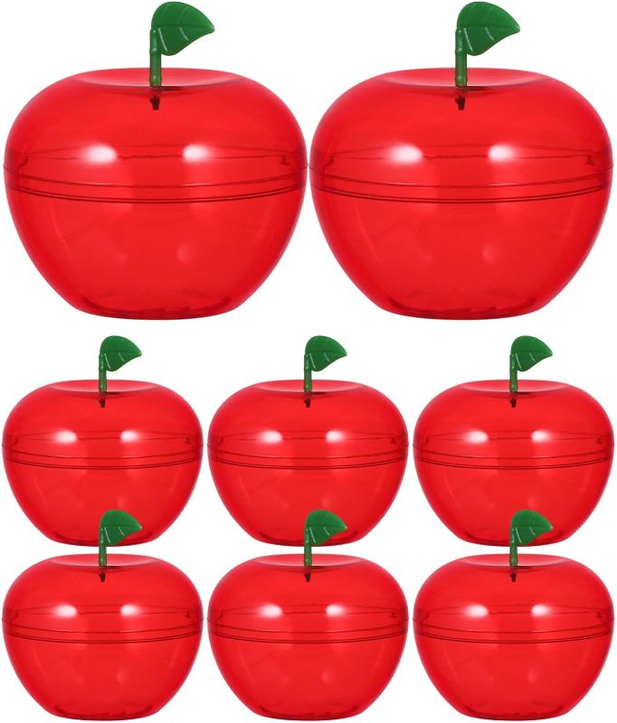 Photo 1 of ***USED*** Angoily 8PCS Plastic Bobbing Apples Container,Red Apple Container, Filled Christmas Apples Candy Box,Christmas Tree Baubles Decorations for Christmas Party Favors,Candy Apple Supplies (2.36X1.77 inch)
