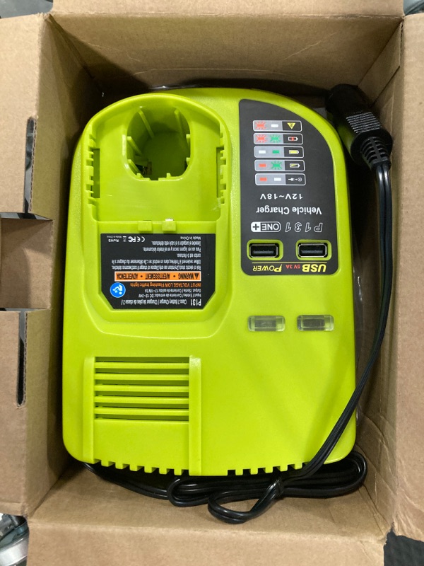 Photo 4 of Compaitble with Ryobi P131 One+ Portable Dual Chemistry Lithium Ion or NiCad Vehicle Charger,Car Battery Charger, for Battery P107 P102 P108 P122 P161 P190 P191 P192 P100 P103 P104 P105 P106