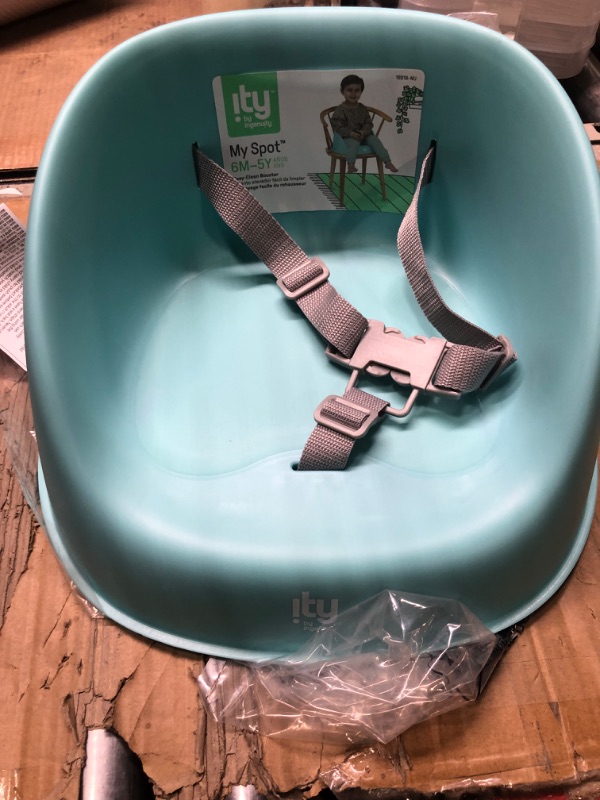 Photo 2 of Ingenuity: ity by Ingenuity My Spot Easy-Clean Baby Booster Feeding Chair, 3-Point Harness, Washable Removable Straps - Teal