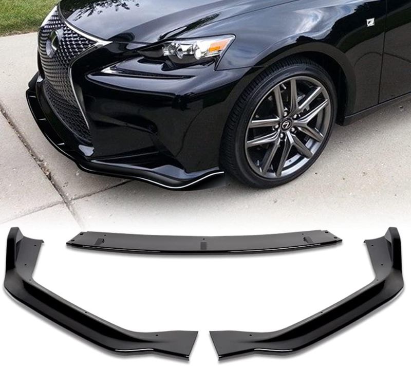 Photo 1 of HYPERSPEED Front Bumper Spoiler Lip 3PCS ABS STP-Style Fit for 2013 2014 2015 Lexus GS350 GS450h F-Sport, Car Mods Exterior Accessories Replace Assembly, Air Chin Body Kit Splitter (Carbon Look