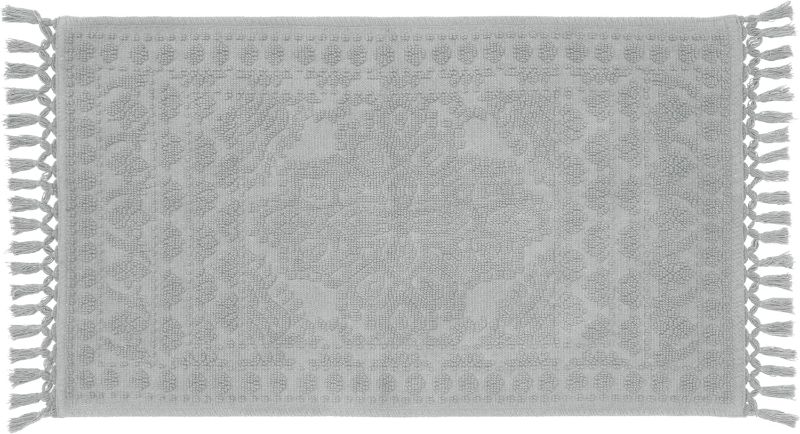 Photo 1 of French Connection – Nellore Bath Mat | Woven and Beaded Bathroom Rug | 100% Cotton | Premium Bathroom Décor | Machine Washable | Measures 20" x 34" | Ivory 20"x34" Ivory