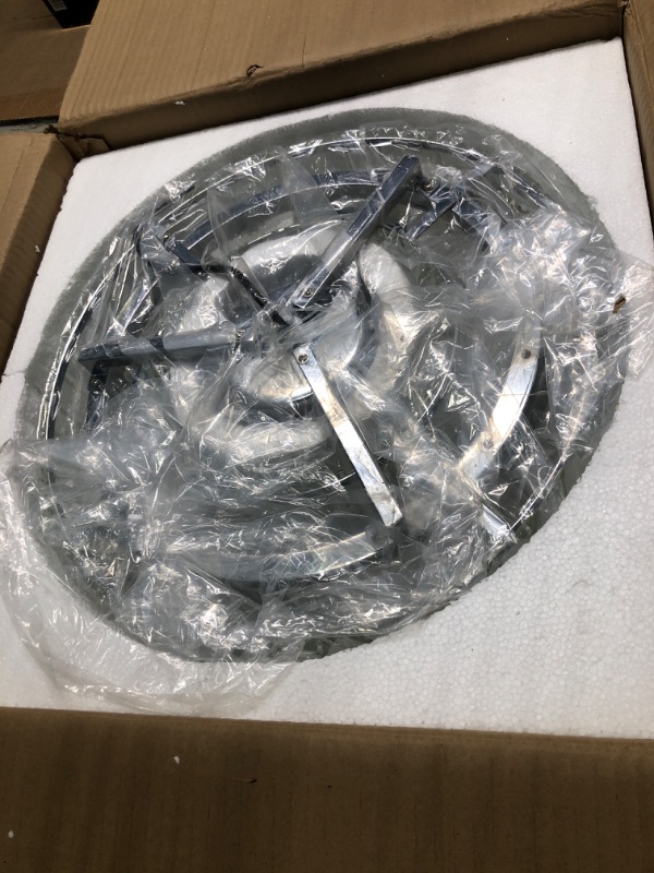 Photo 1 of 15.8“ Modern Crystal Chandelier Chrome Round Semi Flush Mount Ceiling Light Fixture Chandelier for Living Room Dinning Room Bedroom Hallway Entryway Kitchen Ceiling-Silver