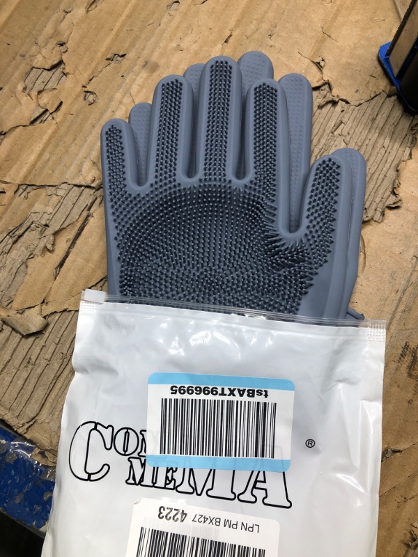 Photo 2 of Pet Grooming Gloves - Gentle Dog Bathing Shampoo Brush - Massage Mitt with Enhanced Five Finger Design - Efficient Deshedding Glove for Dogs, Cats, Rabbits and Horses - 1 Pack