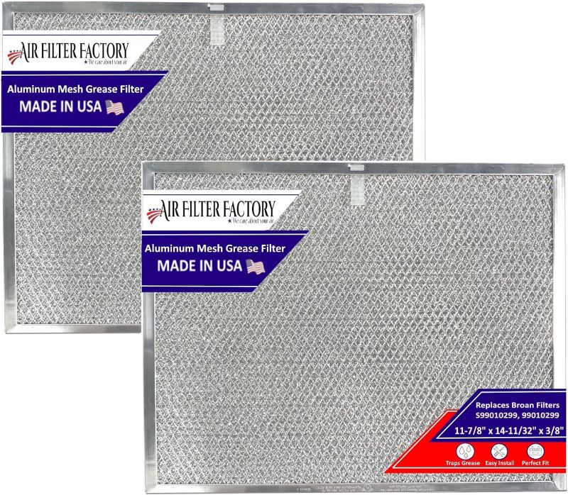 Photo 1 of 2 Pack Replacement For Broan S99010299 99010299 Range Hood Aluminum Mesh Grease Filters Size 11.87" X 14.34" X 0.38"